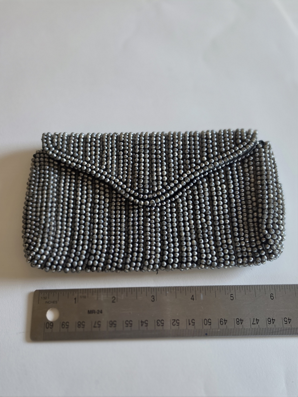 Silver Beaded Evening Clutch - Or A Vintage Touch To Jeans & Boots!